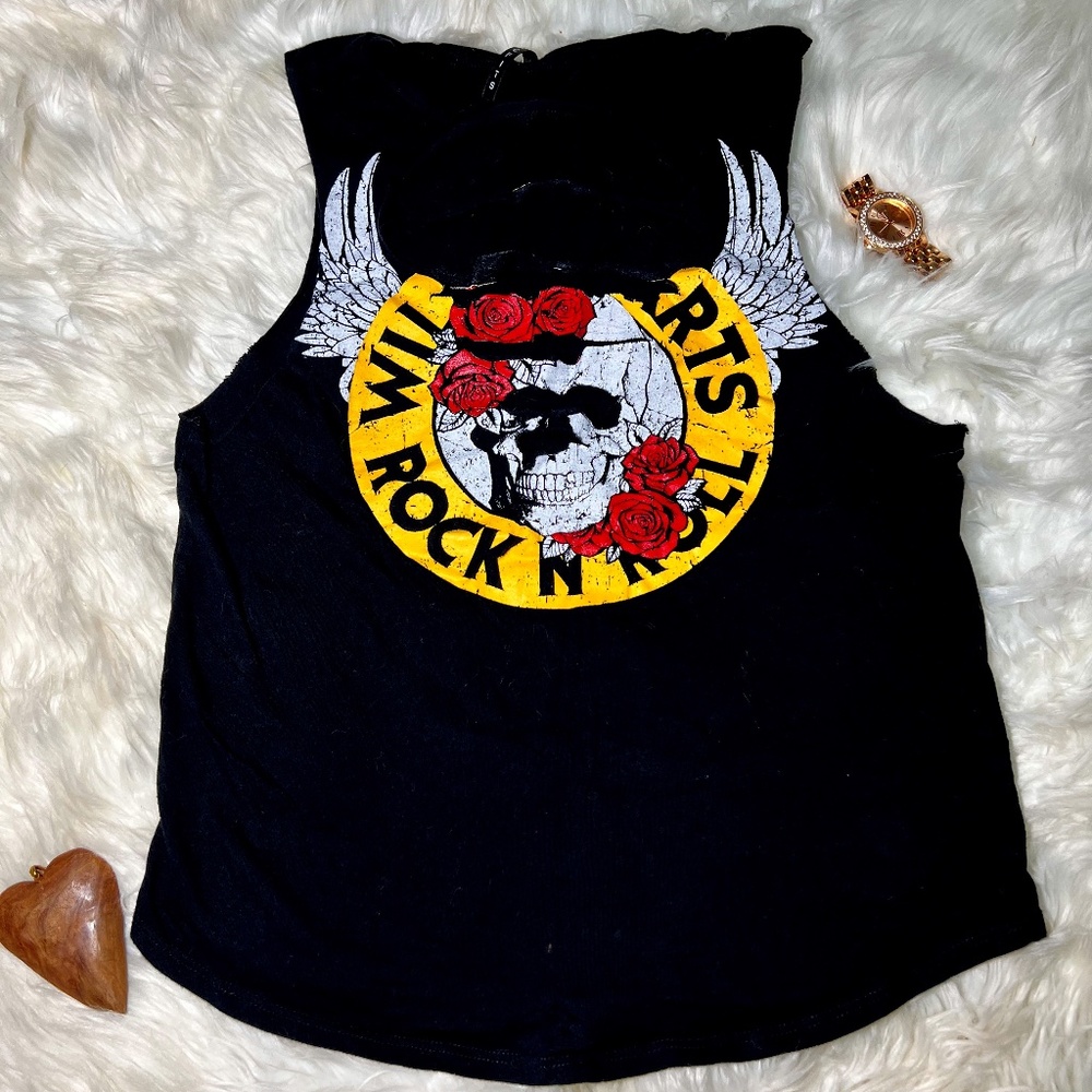 JC Fits | Distressed Rock N' Roll Crop Top |